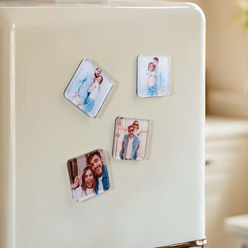 Photo Personnalisée Réfrigérateur Magnétique Acrylique Carré Réfrigérateur Aimant Décor À La Maison - MapLunelampeFr