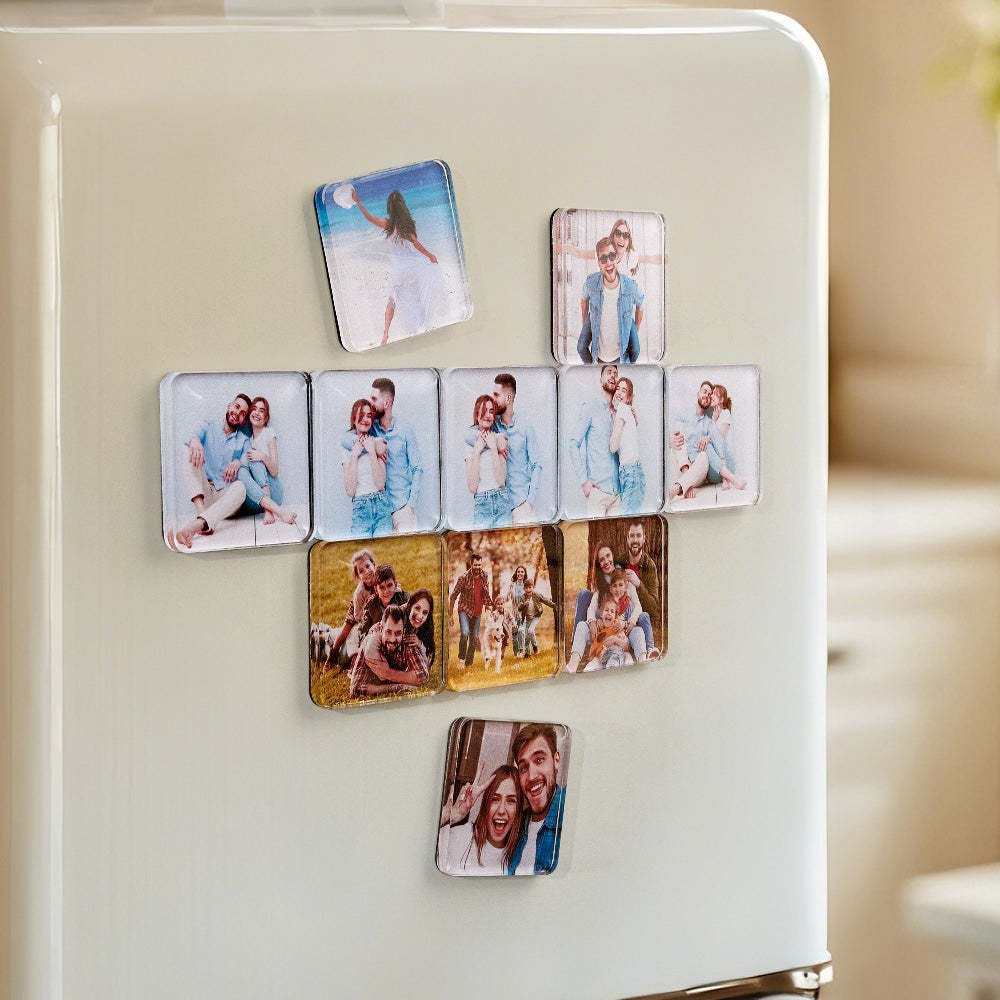 Photo Personnalisée Réfrigérateur Magnétique Acrylique Carré Réfrigérateur Aimant Décor À La Maison - MapLunelampeFr