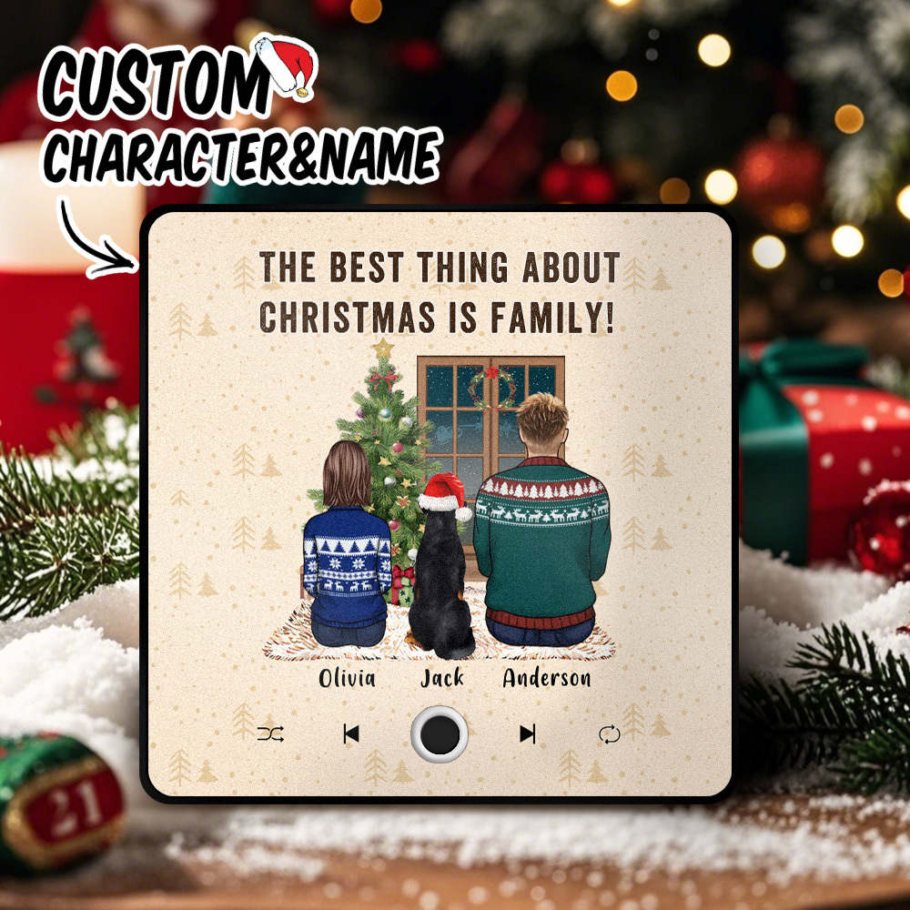 Aimant De Réfrigérateur Musical Personnalisé Portrait Personnalisé Joyeux Noël Les Aimants Musicaux Personnalisés Peuvent Jouer Des Chansons La Meilleure Chose À Propos De Noël Est La Famille