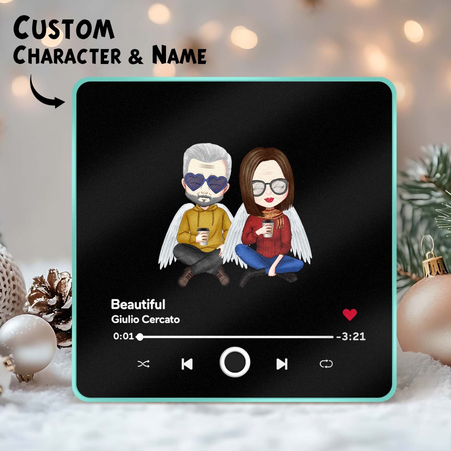Les Aimants De Musique Personnalisés Peuvent Jouer Des Chansons Aimant De Réfrigérateur De Musique Personnalisé Portrait Personnalisé Joyeux Noël Cadeau De Noël Cadeaux De Couple - MapLunelampeFr