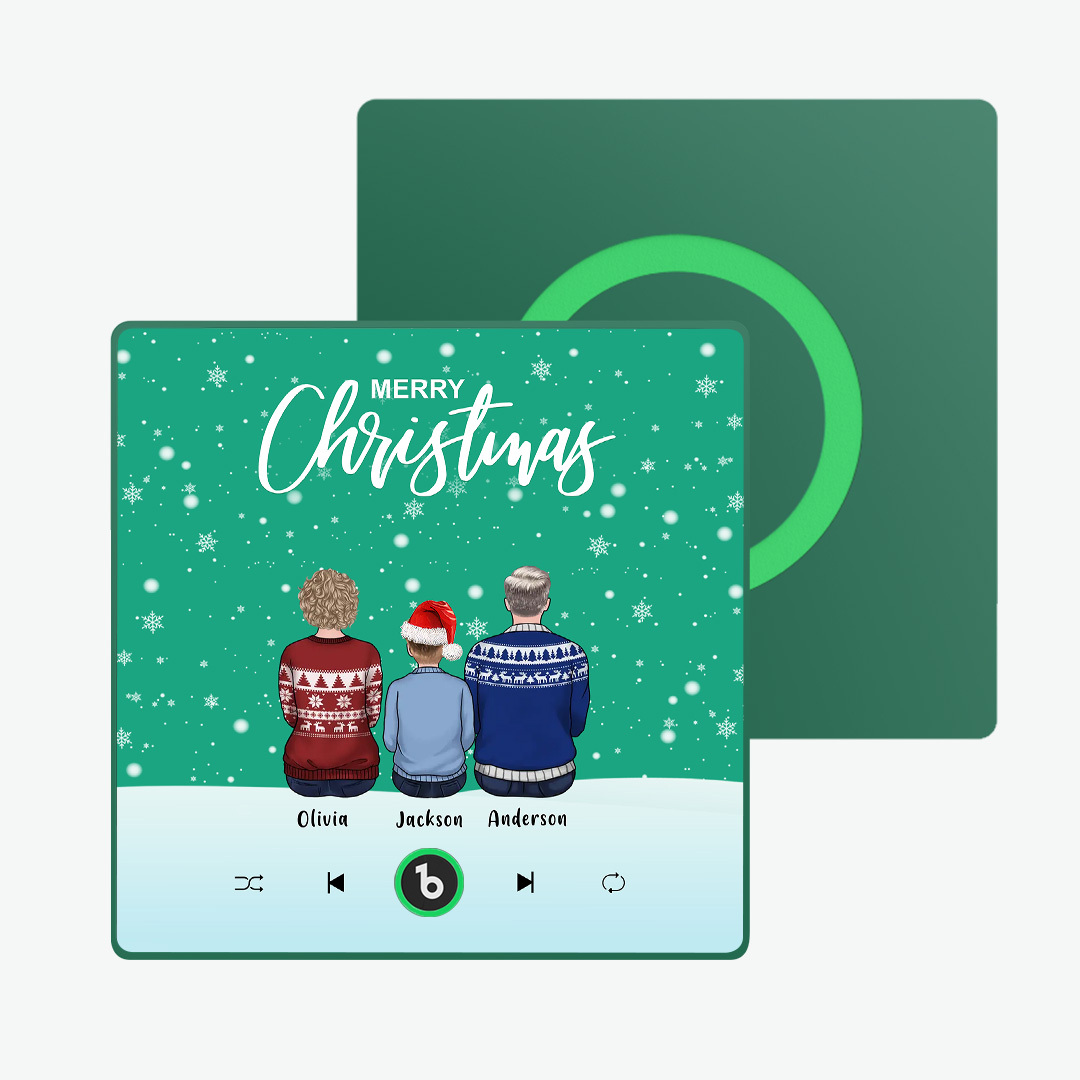 Aimant De Réfrigérateur De Musique Personnalisé Album De Cadre Coloré Aimant De Réfrigérateur Autocollant Mural De Photo De Musique Portrait De Famille Personnalisé Joyeux Noël Peut Jouer Des Chansons Cadeau De Noël - MapLunelampeFr
