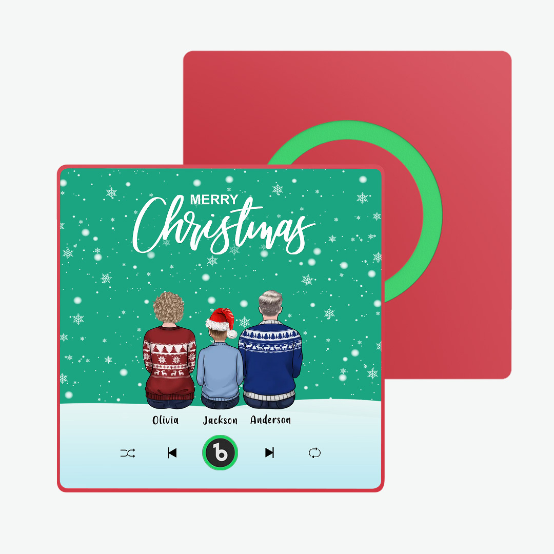 Aimant De Réfrigérateur De Musique Personnalisé Album De Cadre Coloré Aimant De Réfrigérateur Autocollant Mural De Photo De Musique Portrait De Famille Personnalisé Joyeux Noël Peut Jouer Des Chansons Cadeau De Noël - MapLunelampeFr