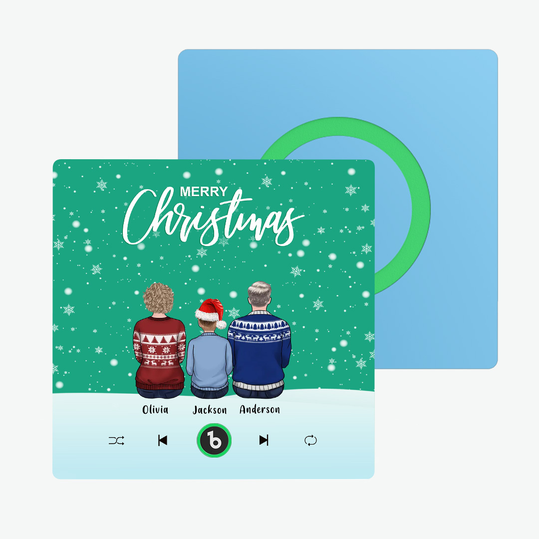 Album Coloré Aimant Pour Réfrigérateur, Autocollant Photo Mural De Musique, Portrait De Famille Personnalisé, Joyeux Noël, Peut Jouer Des Chansons, Cadeau De Noël - MapLunelampeFr
