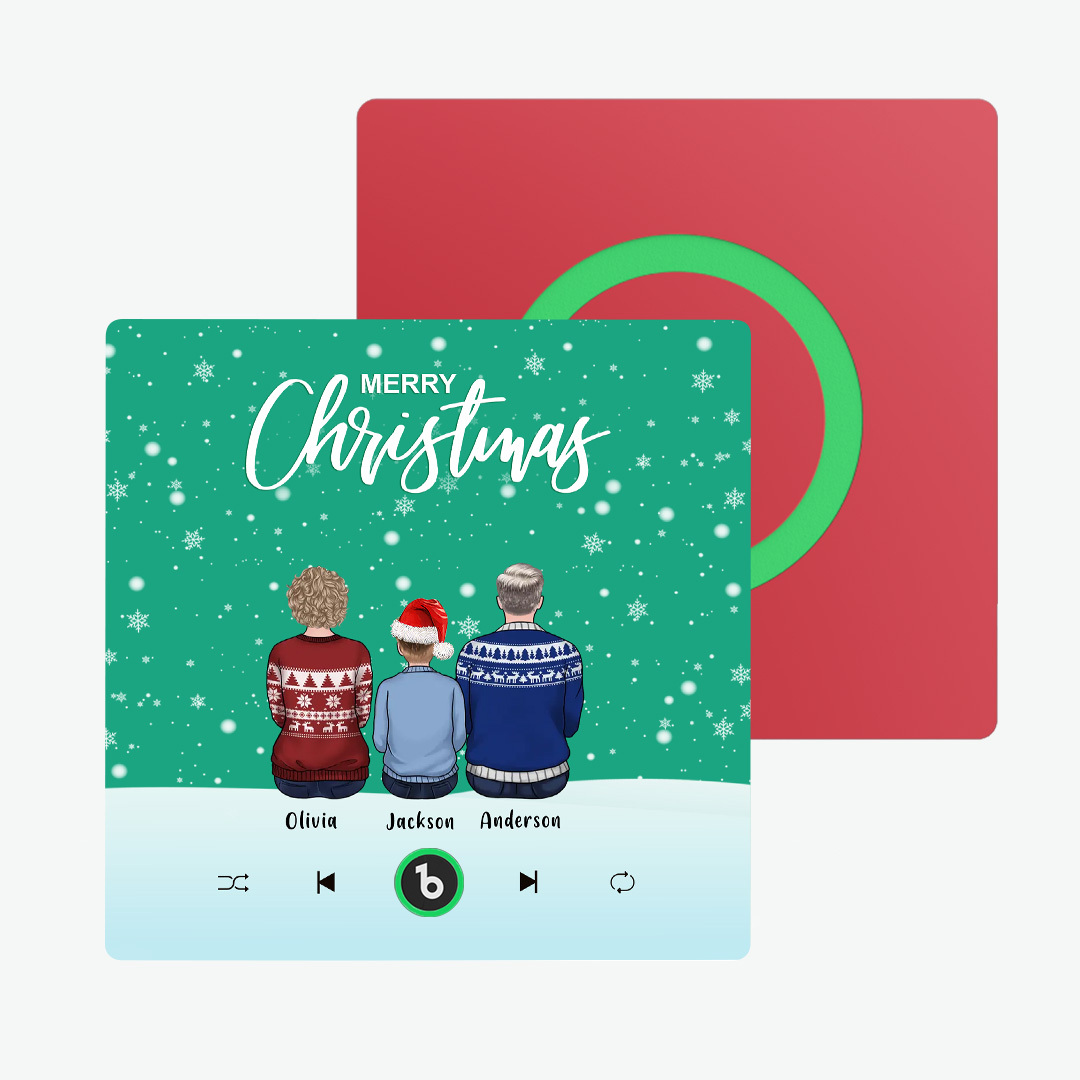 Album Coloré Aimant Pour Réfrigérateur, Autocollant Photo Mural De Musique, Portrait De Famille Personnalisé, Joyeux Noël, Peut Jouer Des Chansons, Cadeau De Noël - MapLunelampeFr