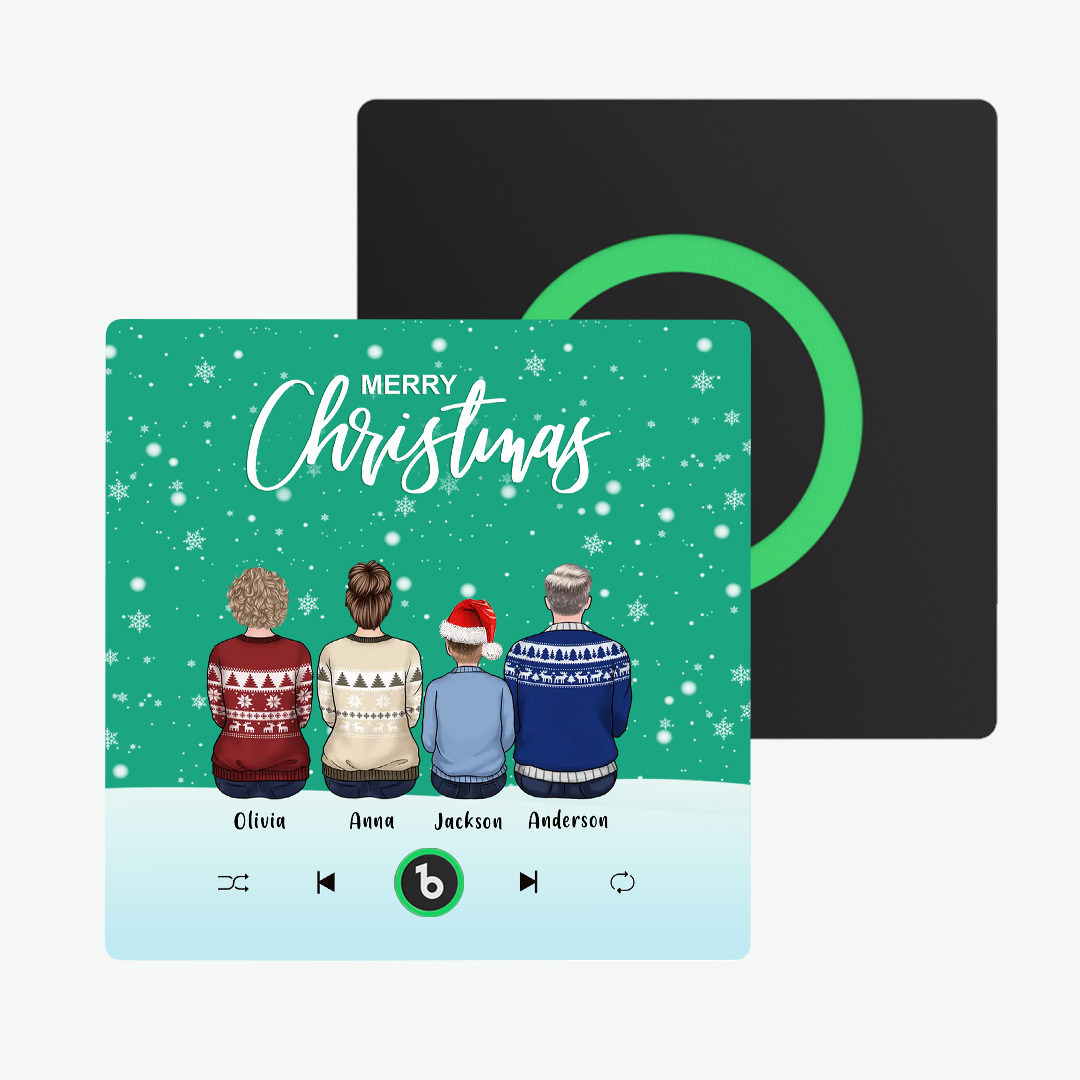 Album Coloré Aimant Pour Réfrigérateur, Autocollant Photo Mural De Musique, Portrait De Famille Personnalisé, Joyeux Noël, Peut Jouer Des Chansons, Cadeau De Noël - MapLunelampeFr