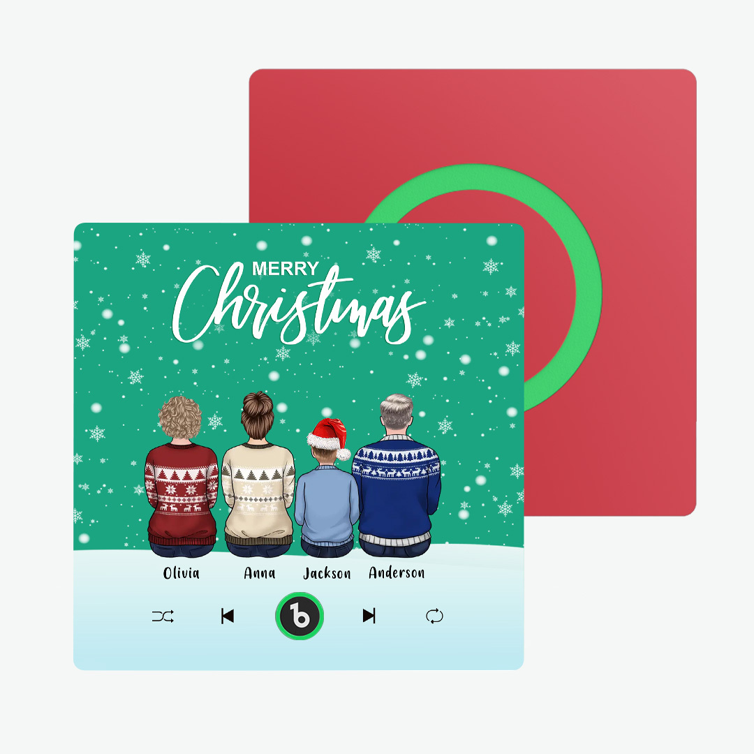 Album Coloré Aimant Pour Réfrigérateur, Autocollant Photo Mural De Musique, Portrait De Famille Personnalisé, Joyeux Noël, Peut Jouer Des Chansons, Cadeau De Noël - MapLunelampeFr