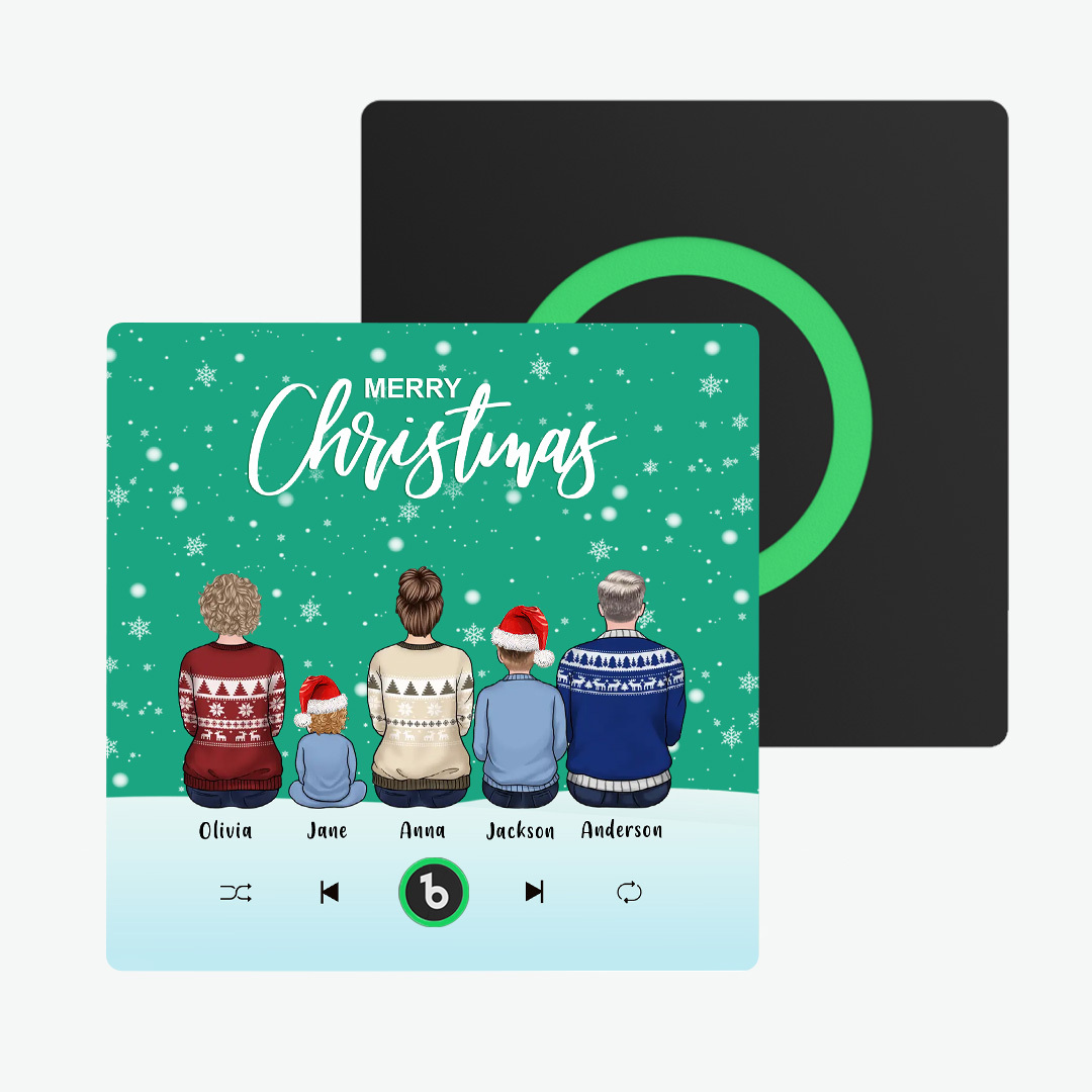Album Coloré Aimant Pour Réfrigérateur, Autocollant Photo Mural De Musique, Portrait De Famille Personnalisé, Joyeux Noël, Peut Jouer Des Chansons, Cadeau De Noël - MapLunelampeFr