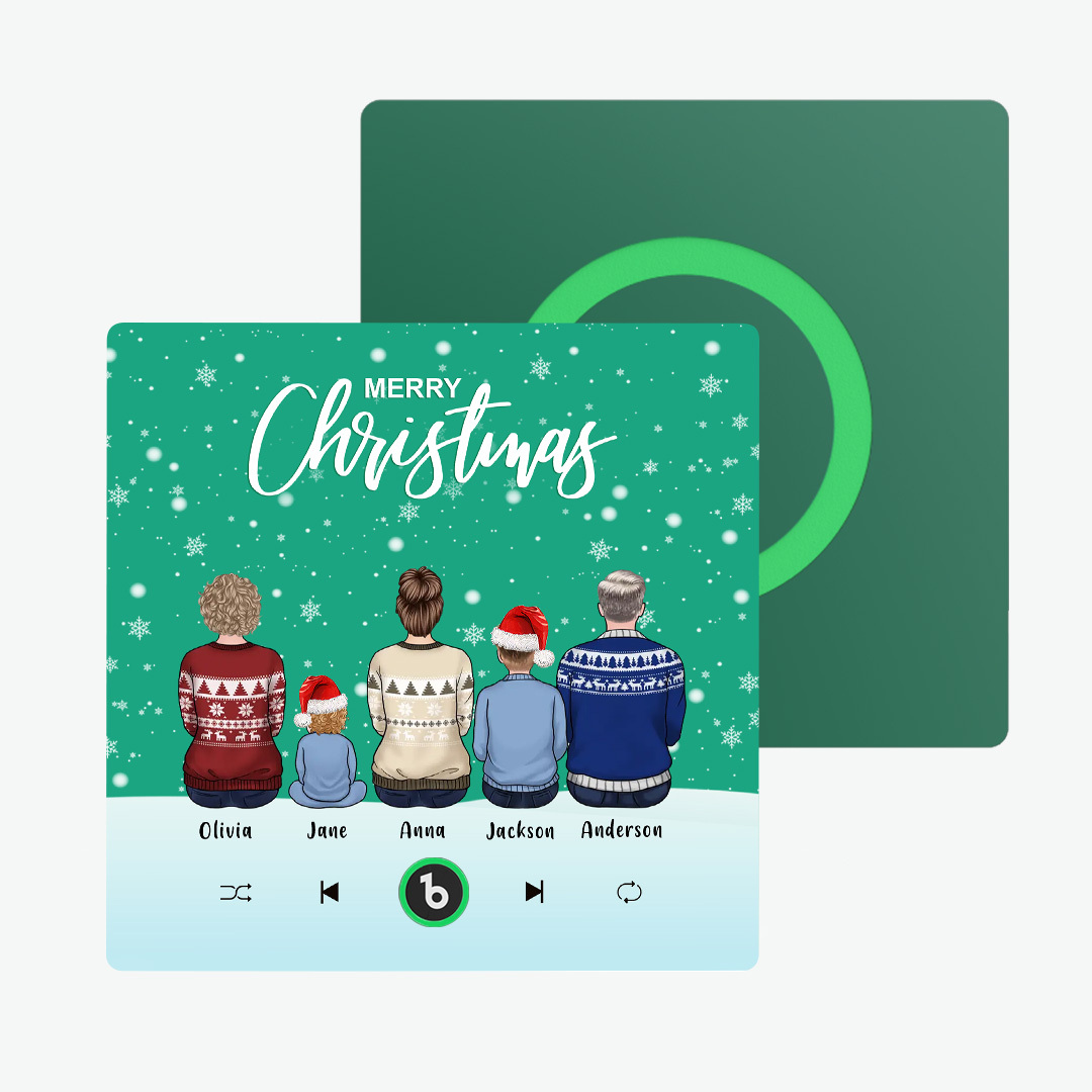 Album Coloré Aimant Pour Réfrigérateur, Autocollant Photo Mural De Musique, Portrait De Famille Personnalisé, Joyeux Noël, Peut Jouer Des Chansons, Cadeau De Noël - MapLunelampeFr