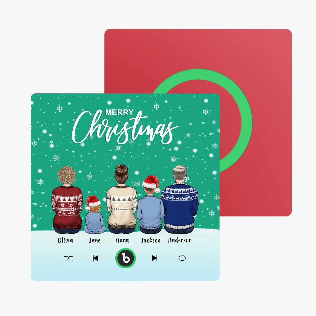 Album Coloré Aimant Pour Réfrigérateur, Autocollant Photo Mural De Musique, Portrait De Famille Personnalisé, Joyeux Noël, Peut Jouer Des Chansons, Cadeau De Noël - MapLunelampeFr