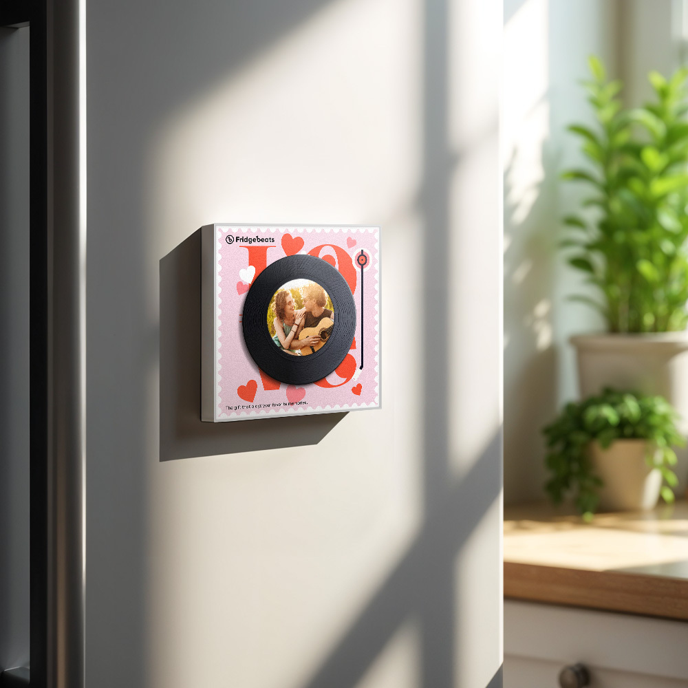 Aimant De Réfrigérateur Personnalisé Avec Musique Et Photo Pour Couple Prenant En Charge La Fonctionnalité Nfc Love - MapLunelampeFr