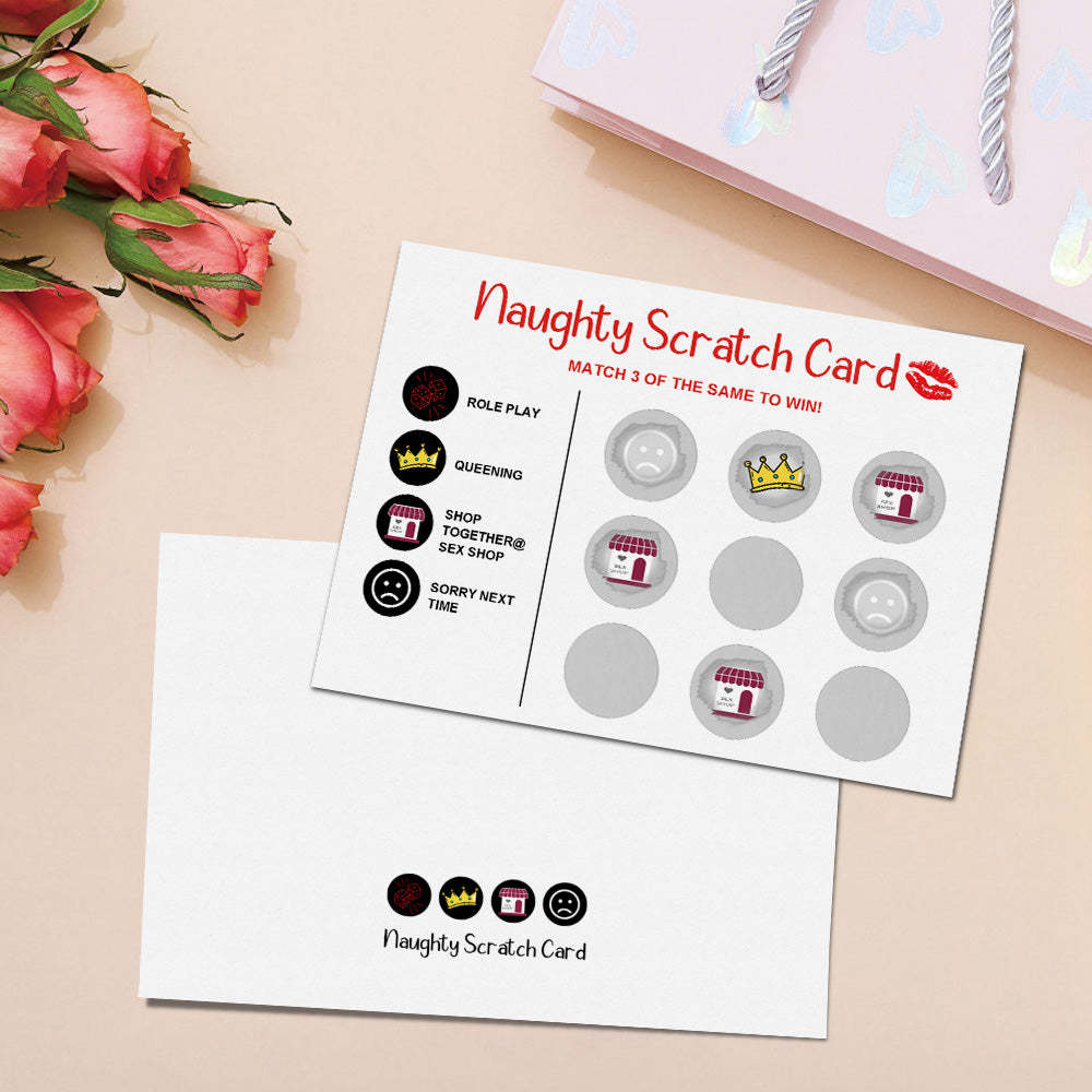 Carte À Gratter Coquine, Carte À Gratter Amusante Pour La Saint-valentin, Carte Match 3 Pour Gagner - maplunelampefr