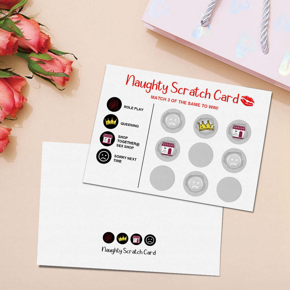 Carte À Gratter Coquine, Carte À Gratter Amusante Pour La Saint-valentin, Carte Match 3 Pour Gagner - maplunelampefr