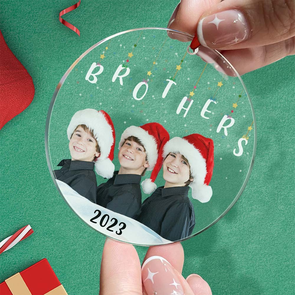 Photo Personnalisée Ornement De Noël Cadeau De Noël Soeurs Frères Et Sœurs Frères De Famille - maplunelampefr