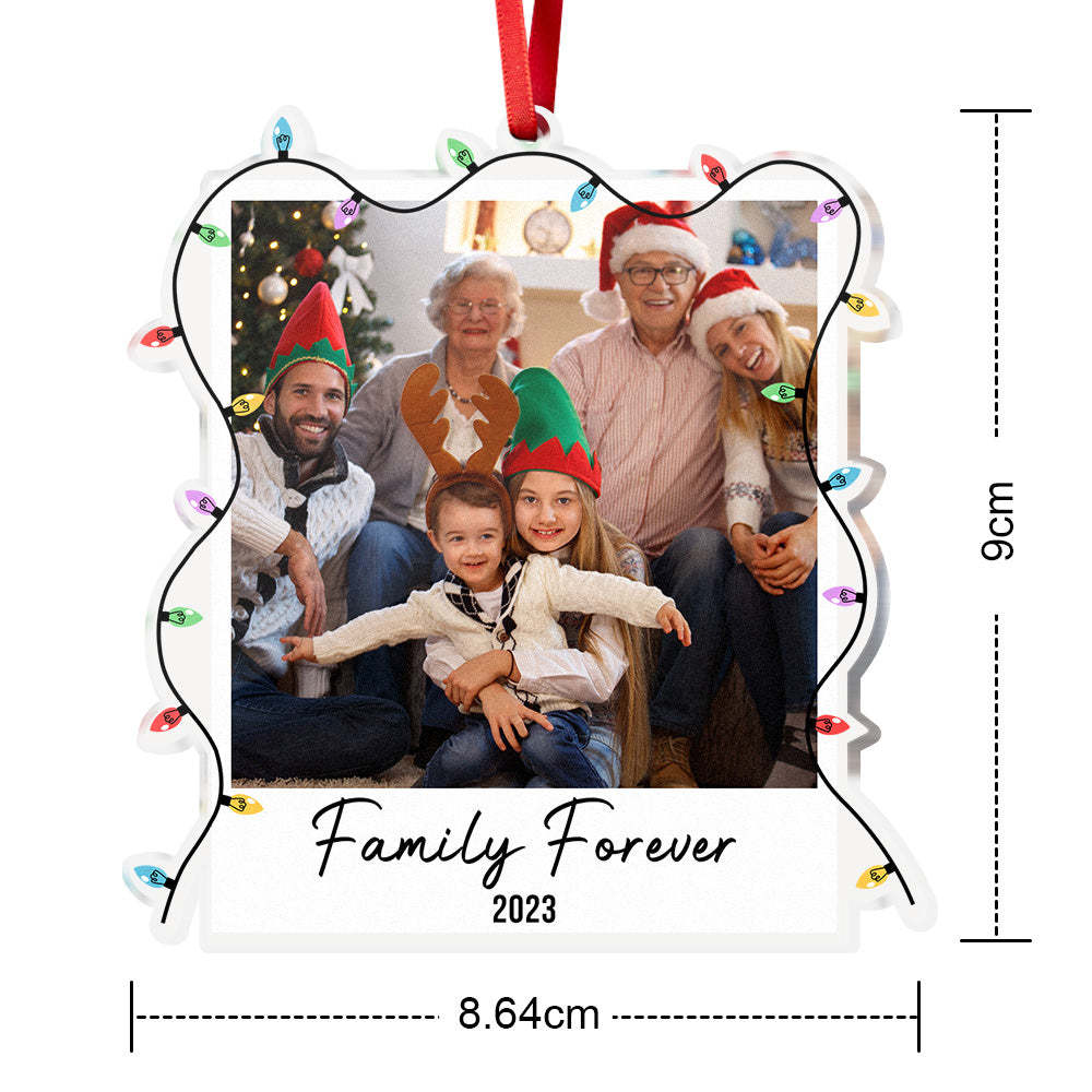 Photo De Famille Personnalisée, Ornement D'arbre De Noël, Nom Personnalisé, Cadeau De Noël - maplunelampefr