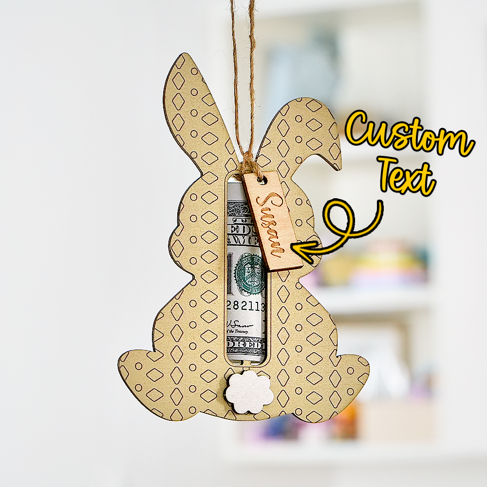 Porte-monnaie Personnalisé En Forme De Lapin De Pâques, Créations En Bois, Étiquette Pour Panier De Pâques - MapLunelampeFr
