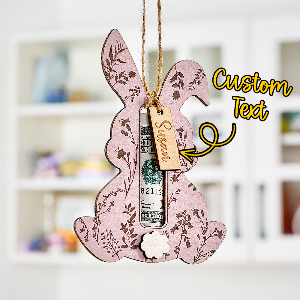 Porte-monnaie Personnalisé En Forme De Lapin De Pâques, Créations En Bois, Étiquette Pour Panier De Pâques - MapLunelampeFr