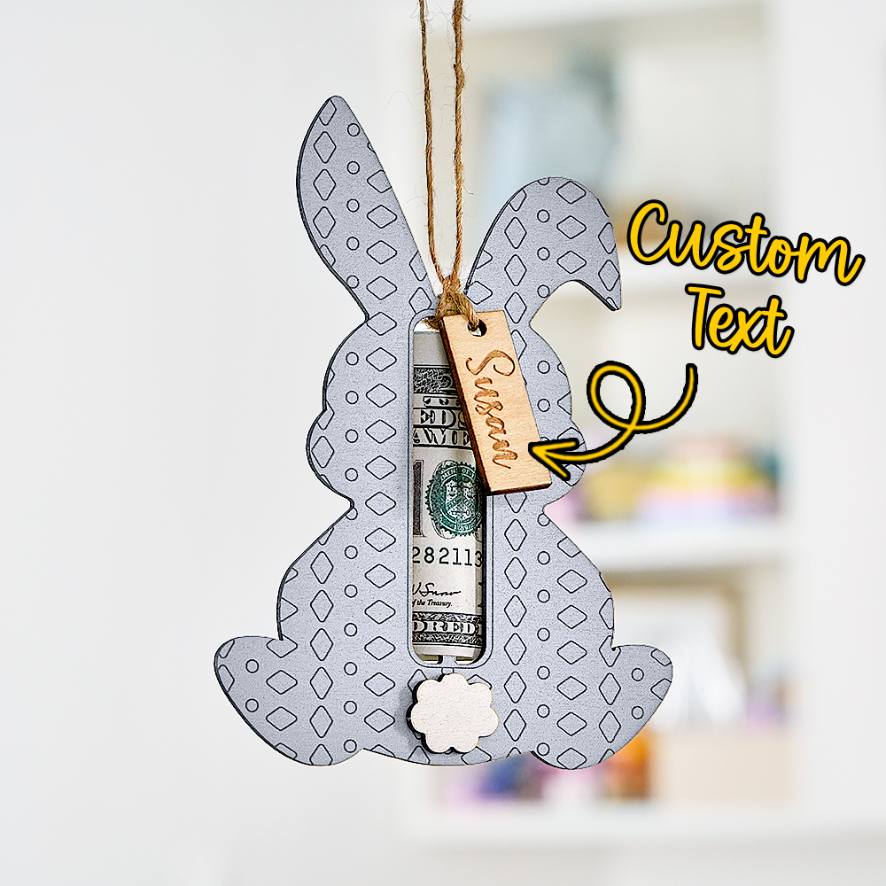 Porte-monnaie Personnalisé En Forme De Lapin De Pâques, Créations En Bois, Étiquette Pour Panier De Pâques - MapLunelampeFr