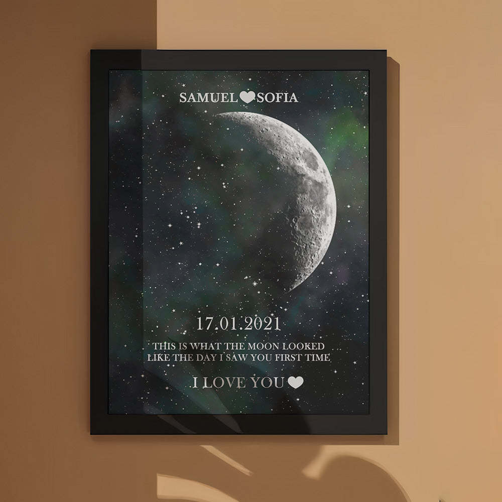 Cadeaux D'anniversaire De Cadre D'impression De Phase De Lune Personnalisés Pour Elle - maplunelampefr