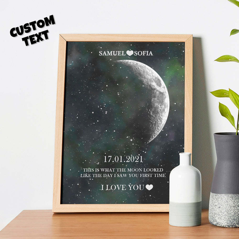 Cadeaux D'anniversaire De Cadre D'impression De Phase De Lune Personnalisés Pour Elle - maplunelampefr