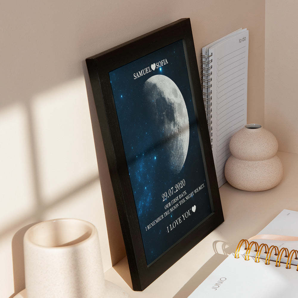 Cadeaux D'anniversaire De Cadre D'impression De Phase De Lune Personnalisés Pour Elle - maplunelampefr