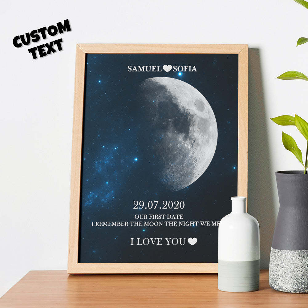 Cadeaux D'anniversaire De Cadre D'impression De Phase De Lune Personnalisés Pour Elle - maplunelampefr
