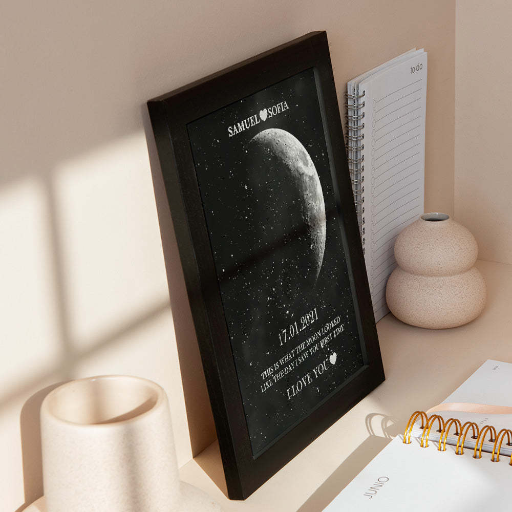 Cadeaux D'anniversaire De Cadre D'impression De Phase De Lune Personnalisés Pour Elle - maplunelampefr