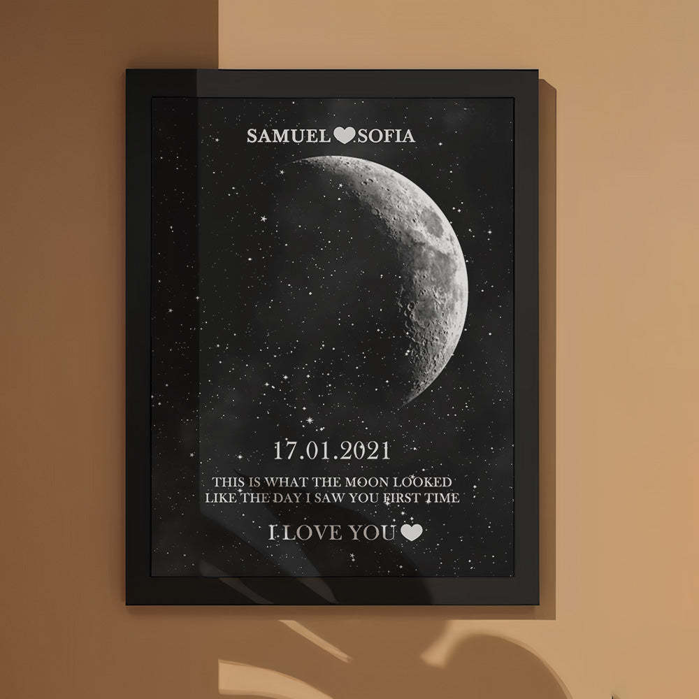 Cadeaux D'anniversaire De Cadre D'impression De Phase De Lune Personnalisés Pour Elle - maplunelampefr