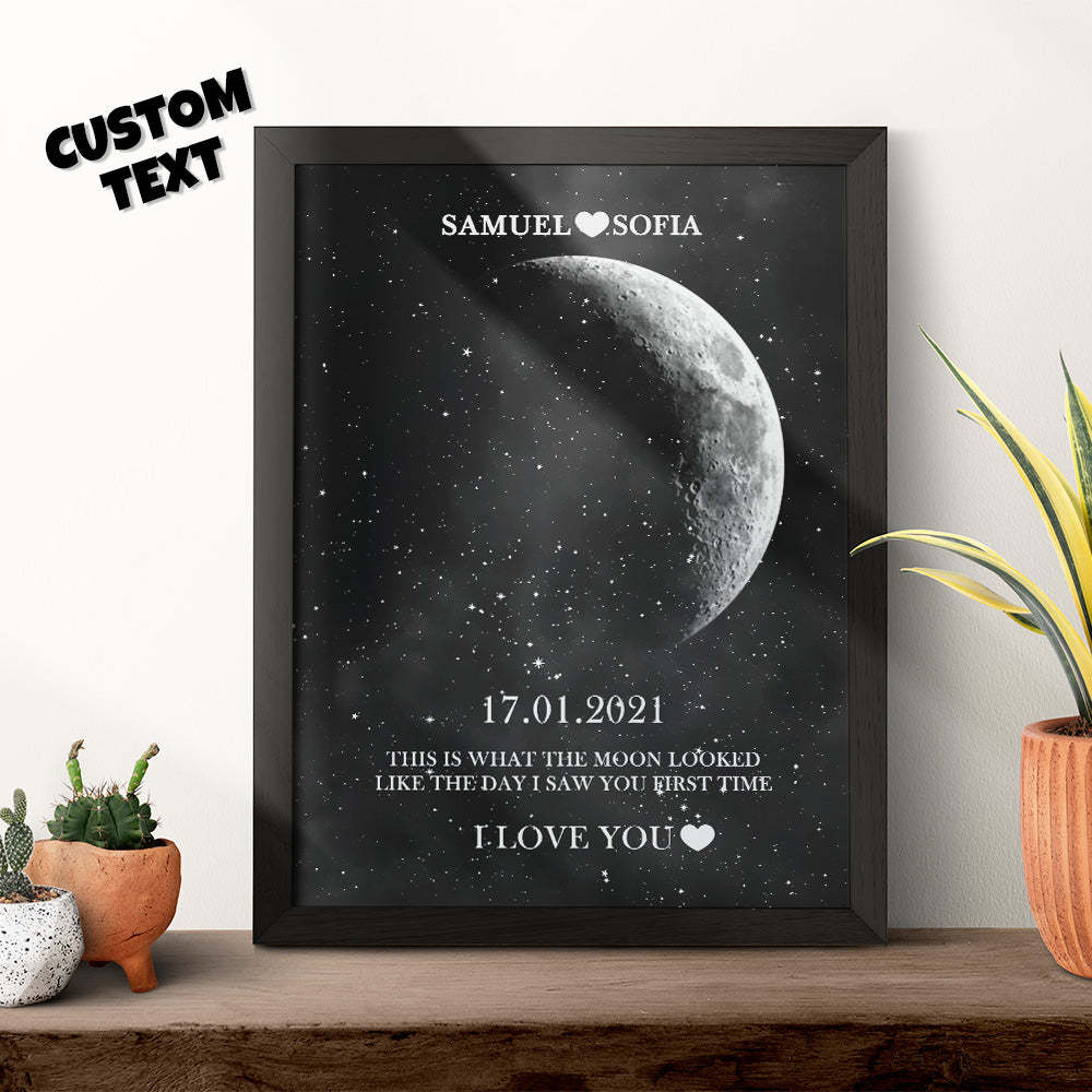 Cadeaux D'anniversaire De Cadre D'impression De Phase De Lune Personnalisés Pour Elle - maplunelampefr