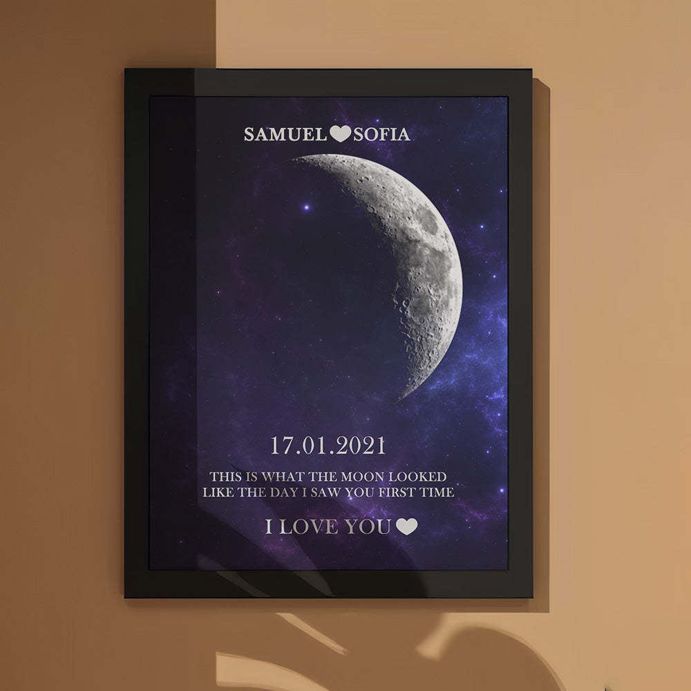 Cadeaux D'anniversaire De Cadre D'impression De Phase De Lune Personnalisés Pour Elle - maplunelampefr