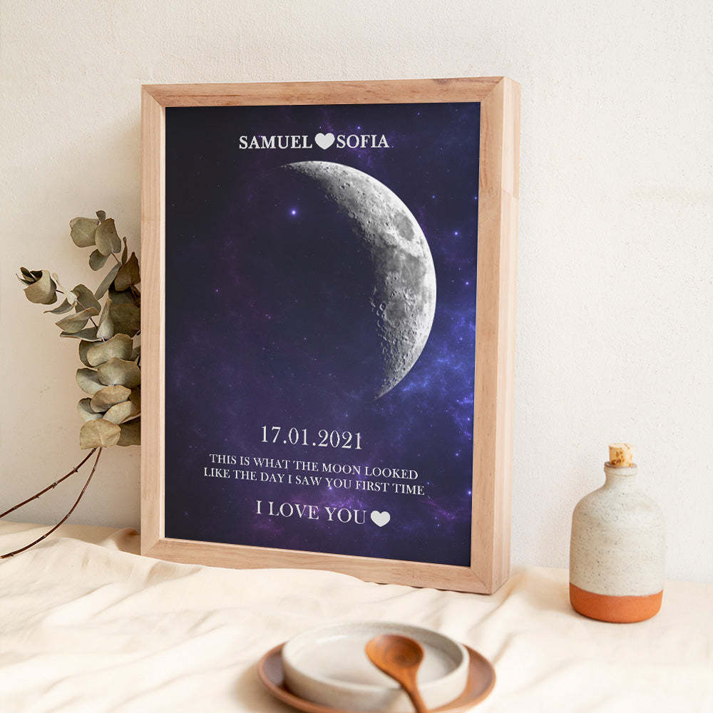 Cadeaux D'anniversaire De Cadre D'impression De Phase De Lune Personnalisés Pour Elle - maplunelampefr