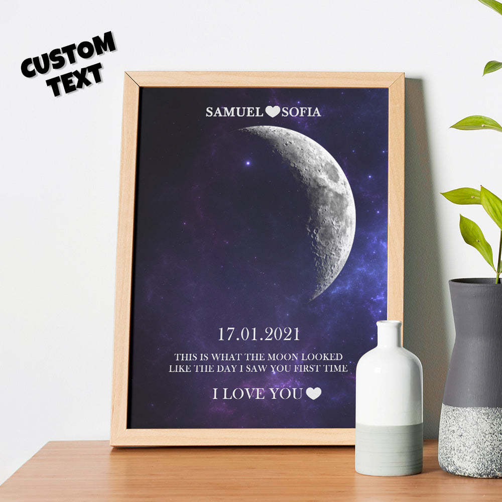 Cadeaux D'anniversaire De Cadre D'impression De Phase De Lune Personnalisés Pour Elle - maplunelampefr