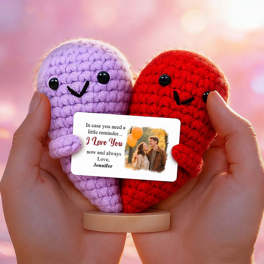 Photo Personnalisée Pour Vous Rappeler Quelque Chose - Poupée Au Crochet Personnalisée Avec Carte Personnalisée - MapLunelampeFr
