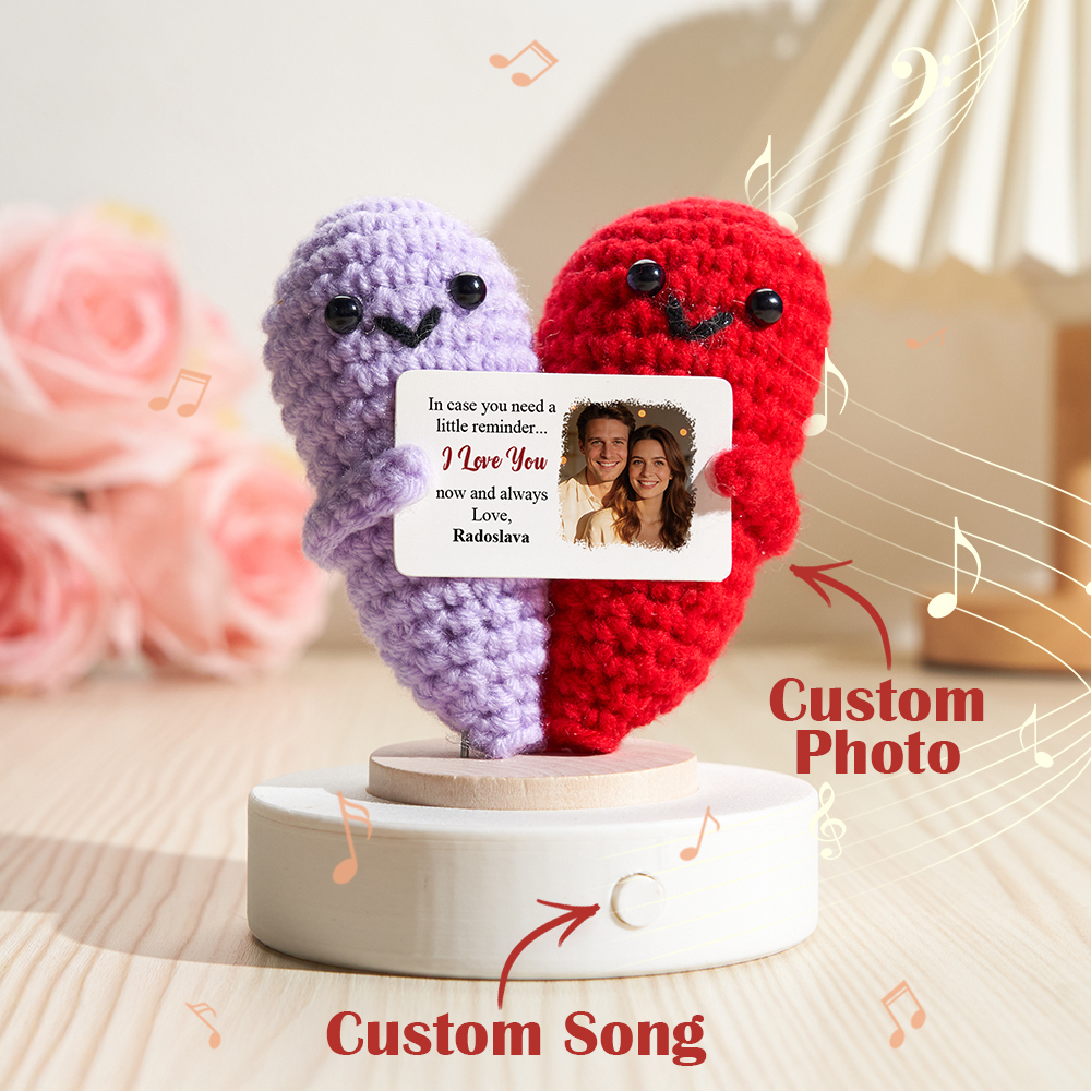 Photo Personnalisée Pour Vous Rappeler Quelque Chose - Poupée Au Crochet Personnalisée Avec Carte Personnalisée - MapLunelampeFr