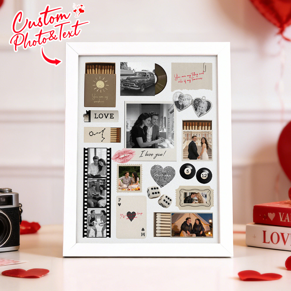 Cadre Photo Personnalisé En Boîte D'allumettes Avec Votre Texte, Poster Imprimé, Décoration Murale, Cadeau D'anniversaire - MapLunelampeFr
