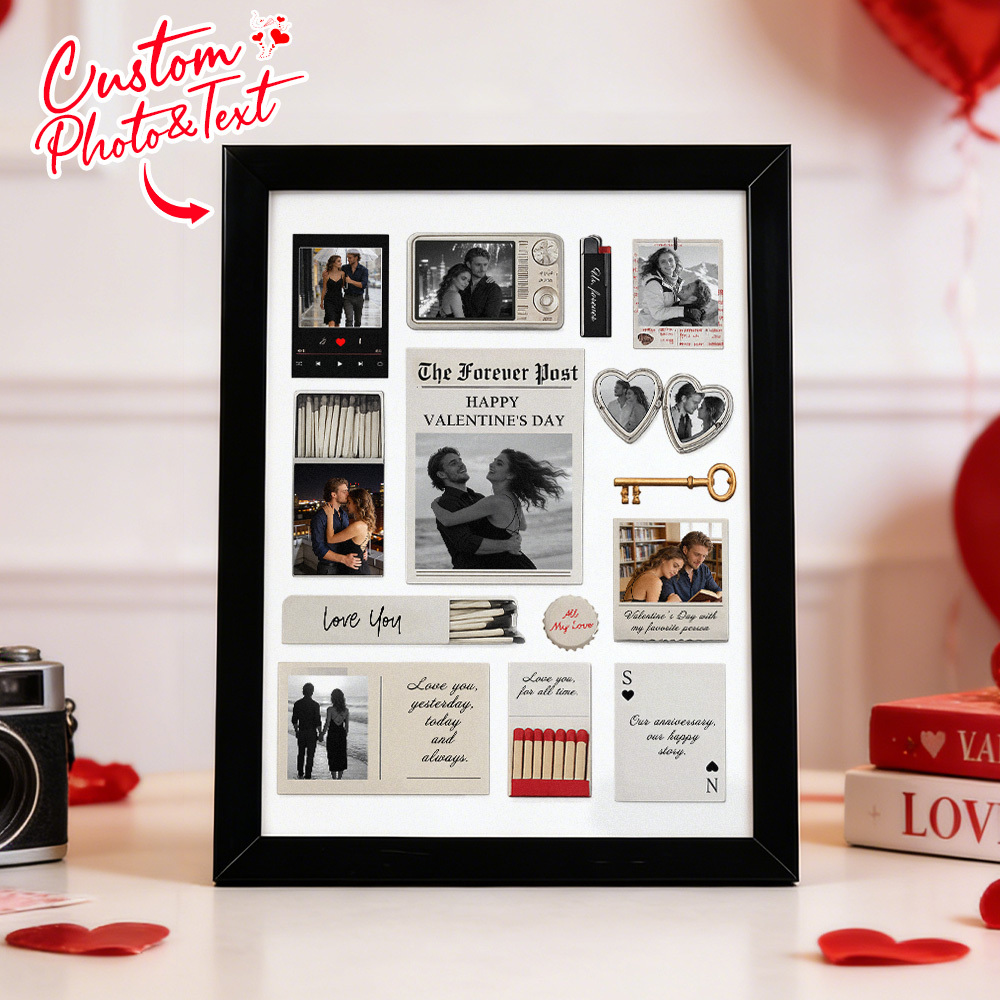 Cadre Photo Personnalisé En Boîte D'allumettes Avec Votre Texte, Poster Imprimé, Décoration Murale, Cadeau D'anniversaire - MapLunelampeFr