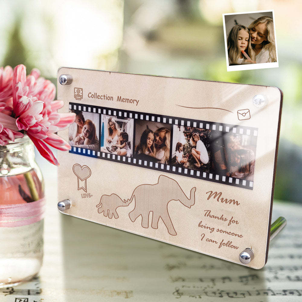 Plaque De Film Acrylique En Bois Personnalisée Plaque D'éléphant Décorations De Table Cadeau Pour Maman - maplunelampefr