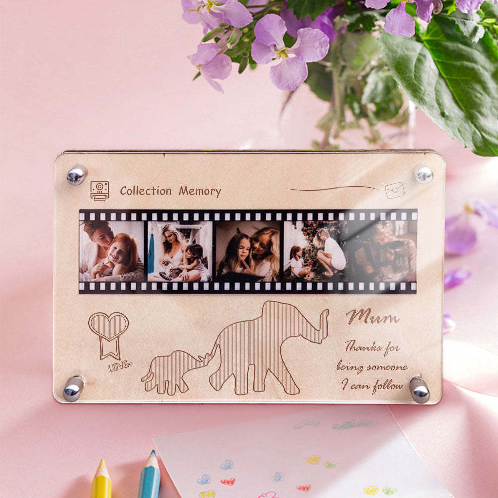 Plaque De Film Acrylique En Bois Personnalisée Plaque D'éléphant Décorations De Table Cadeau Pour Maman - maplunelampefr
