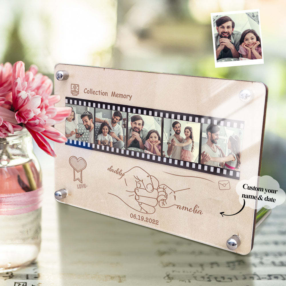 Plaque De Film Acrylique En Bois Personnalisée Plaque Photo Personnalisée Décorations De Table Cadeau Pour Papa - maplunelampefr