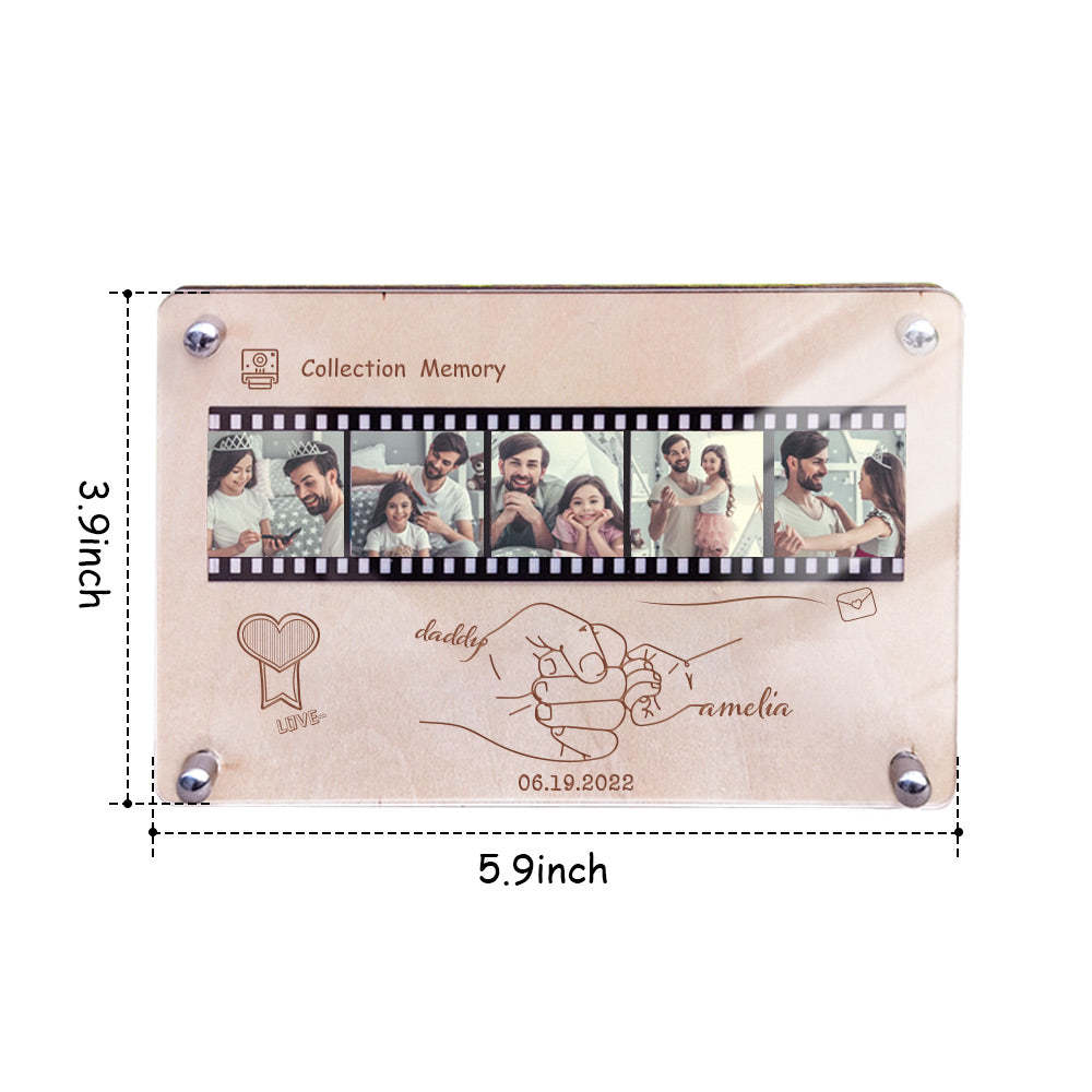 Plaque De Film Acrylique En Bois Personnalisée Plaque Photo Personnalisée Décorations De Table Cadeau Pour Papa - maplunelampefr