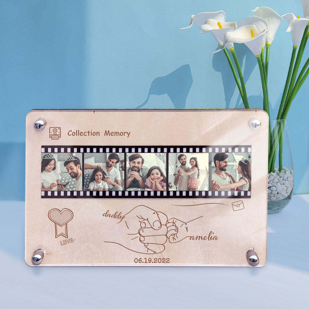 Plaque De Film Acrylique En Bois Personnalisée Plaque Photo Personnalisée Décorations De Table Cadeau Pour Papa - maplunelampefr
