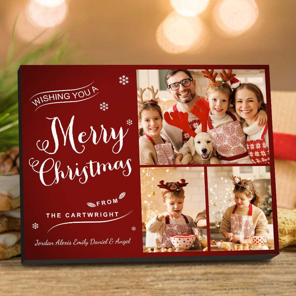 Cadre Photo De Noël Personnalisé Cadeaux De Noël Photo Personnalisés - maplunelampefr