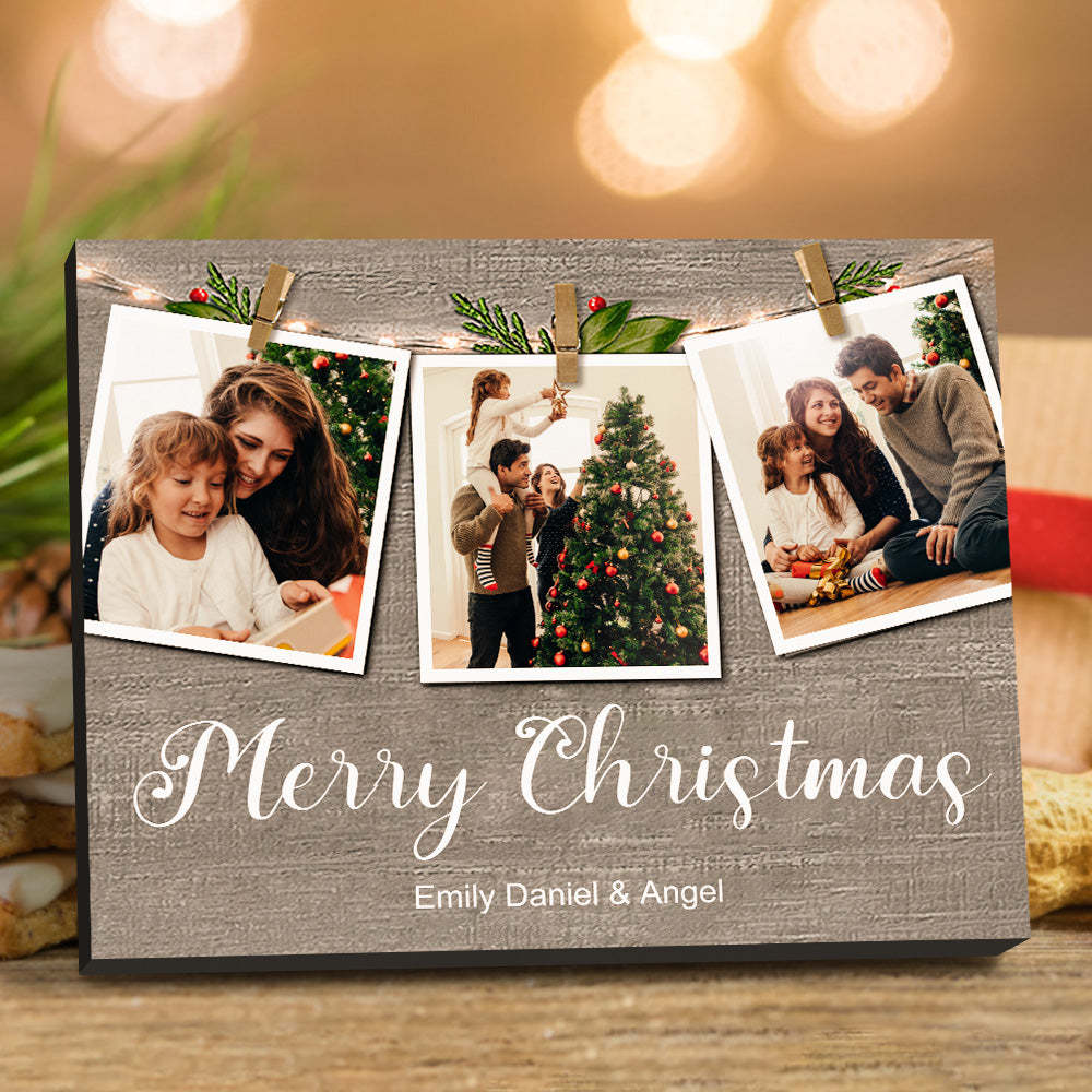 Cadre Photo De Noël Personnalisé Cadeaux De Noël Photo Personnalisés - maplunelampefr