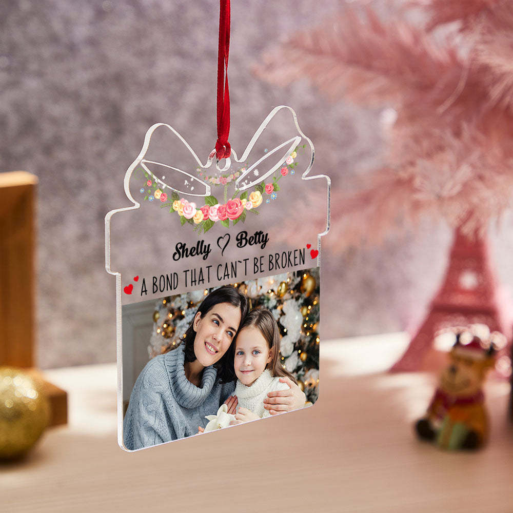 Cadeau De Noël D'ornement En Acrylique Photo Personnalisé Pour La Famille - maplunelampefr