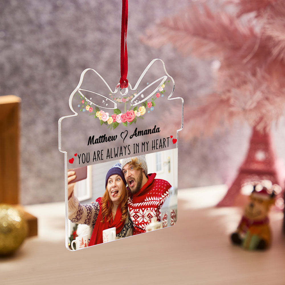 Cadeau De Noël Ornement De Noël En Acrylique Avec Photo Personnalisée - maplunelampefr