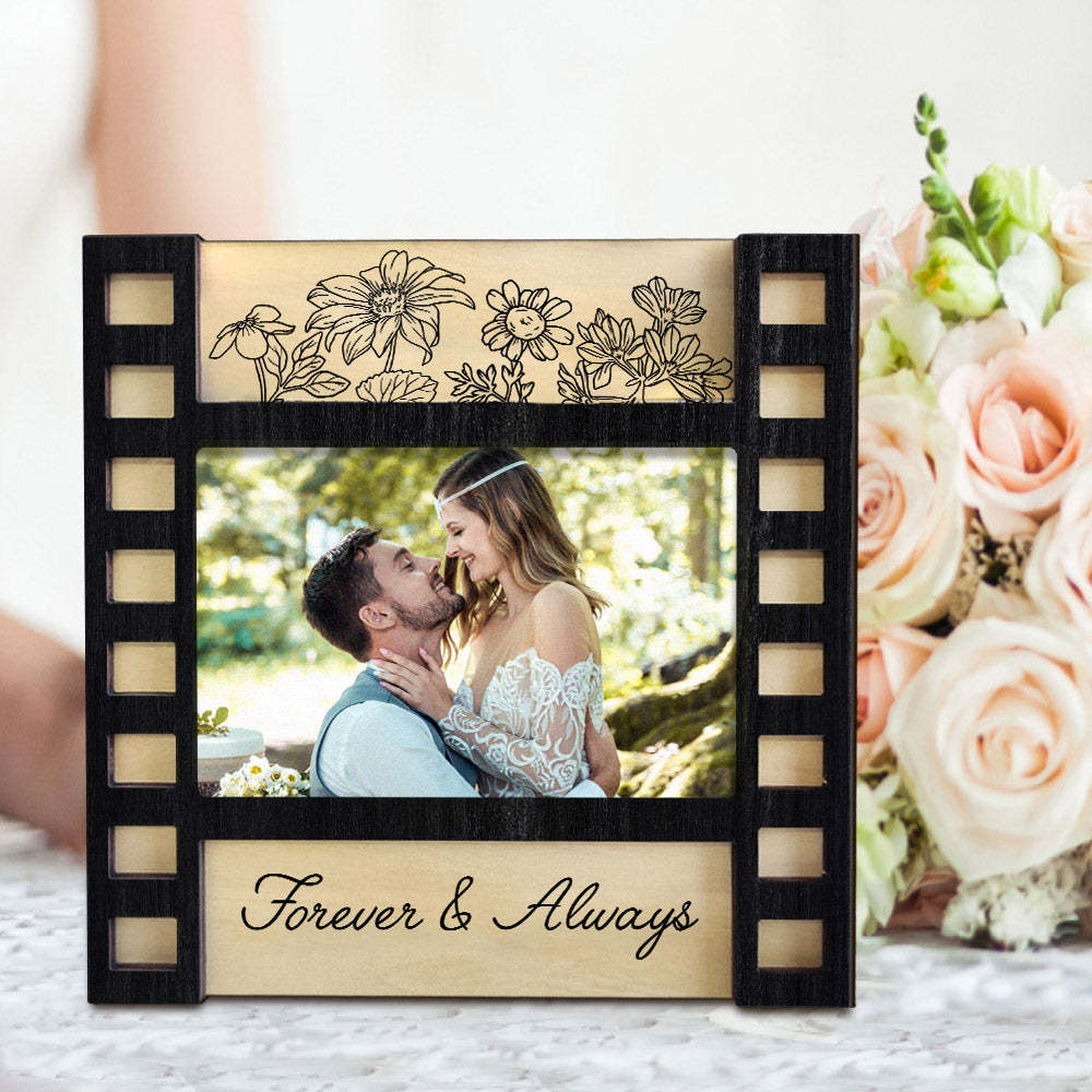 Cadre De Signe De Film Photo De Mariage Personnalisé Cadeau De Décoration De Mariage Gravé Personnalisé Pour Les Couples - maplunelampefr