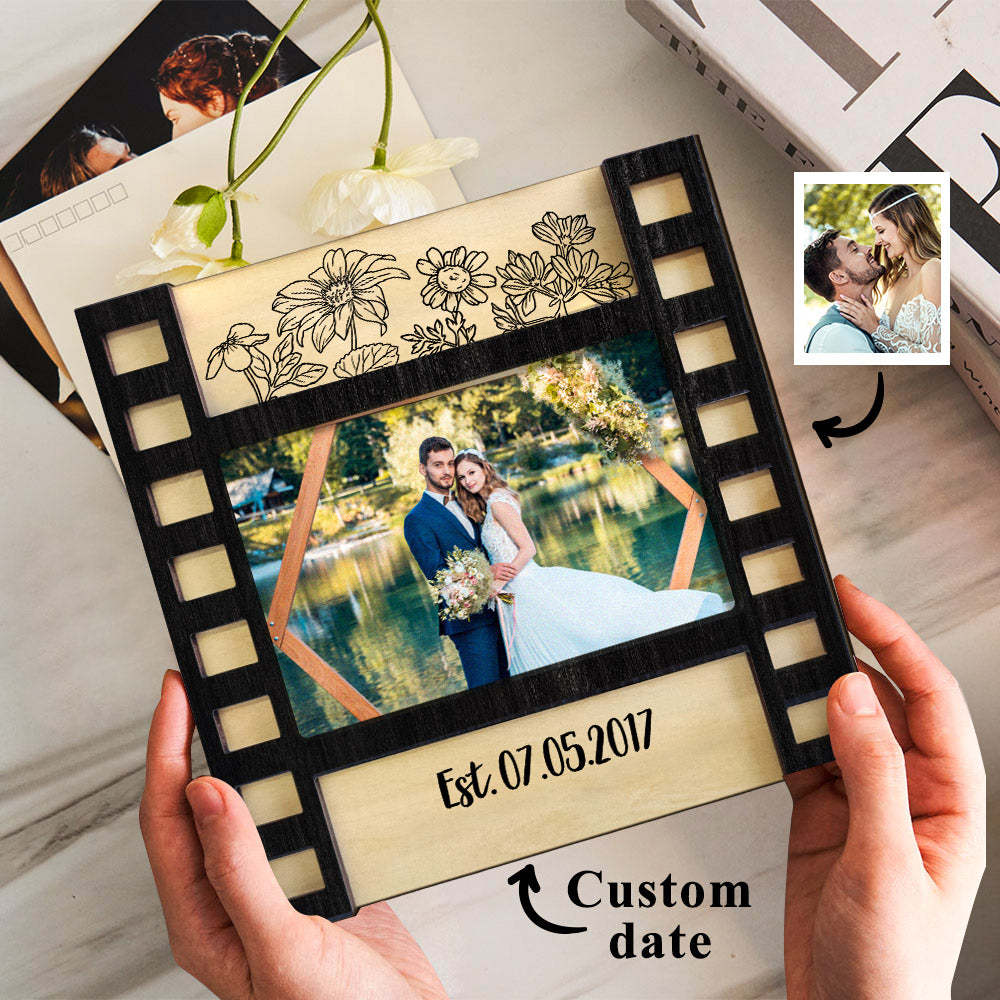 Cadre De Signe De Film Photo De Mariage Personnalisé Cadeau De Décoration De Mariage Gravé Personnalisé Pour Les Couples - maplunelampefr
