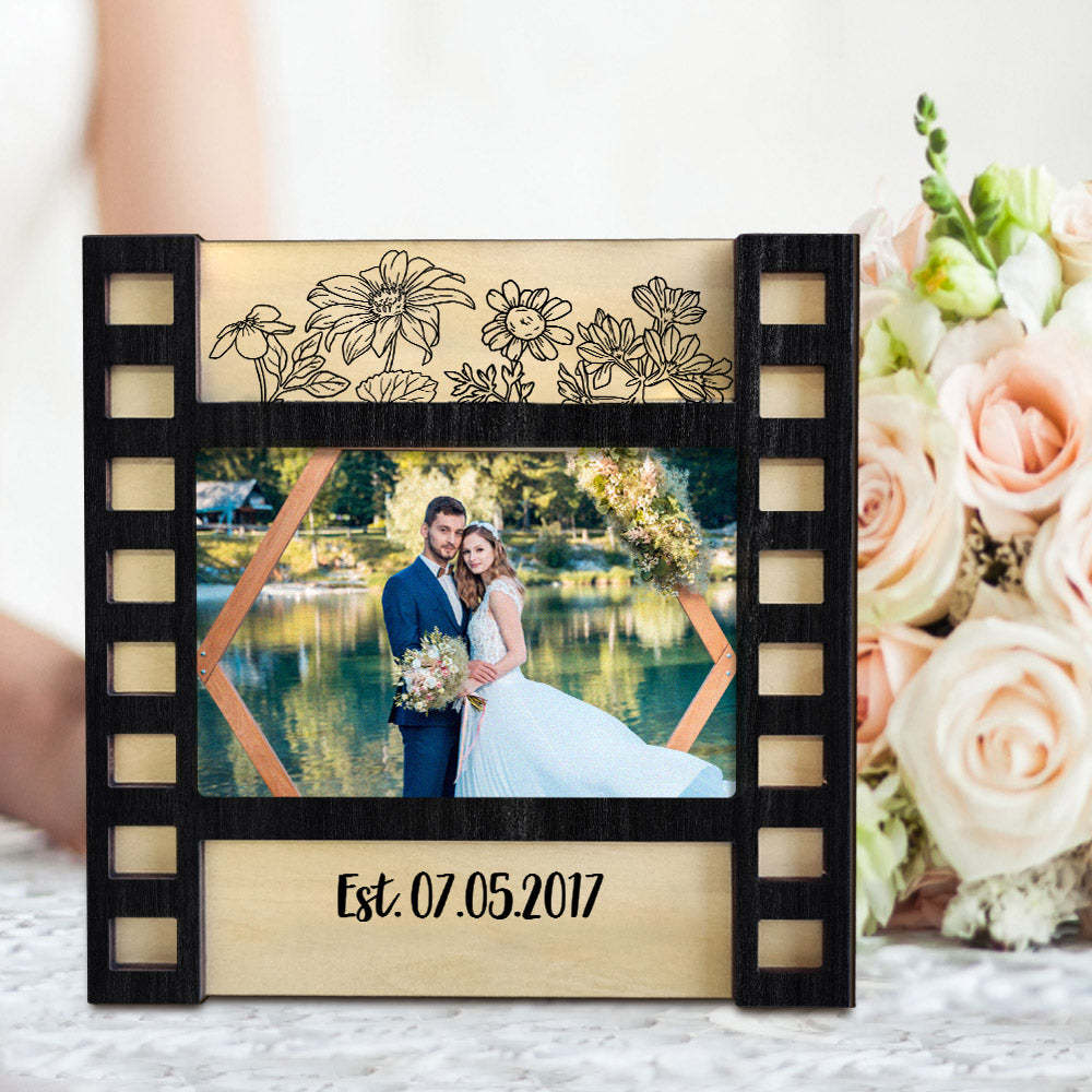 Cadre De Signe De Film Photo De Mariage Personnalisé Cadeau De Décoration De Mariage Gravé Personnalisé Pour Les Couples - maplunelampefr