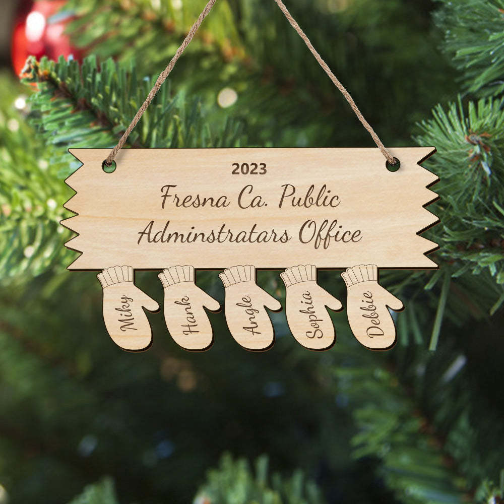 Ornement De Noël Personnalisé Avec Nom De Famille, Ornement D'arbre De Noël En Bois, Cadeaux - maplunelampefr