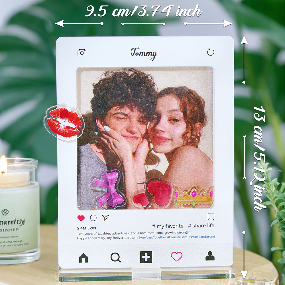 Cadre Photo Polaroid En Acrylique Pour Couple, Décorations Diy, Support Pour Carte, Cadeau, Cadre Photo Personnel - MapLunelampeFr