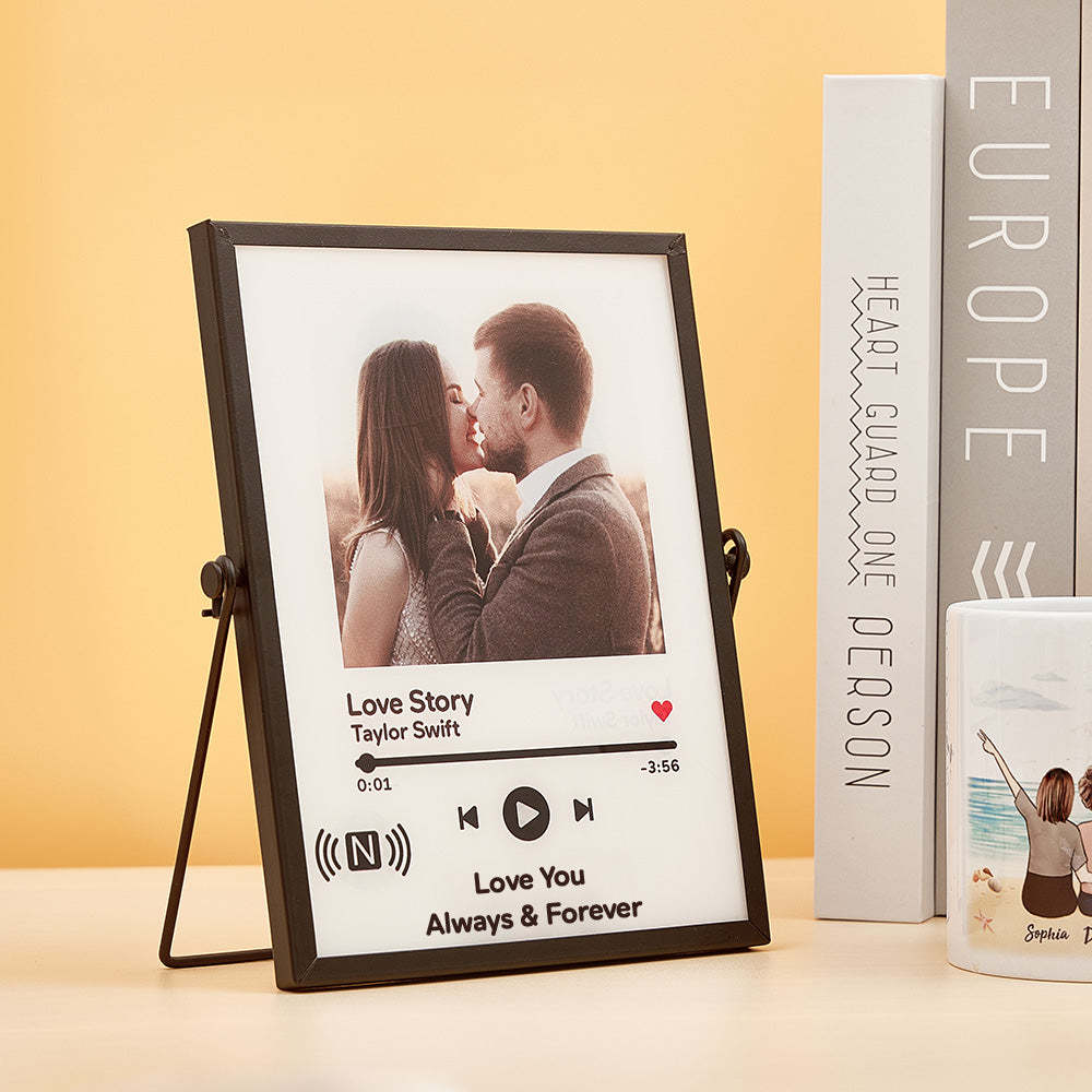 Plaque De Musique Spotify Personnalisée, Appuyez Pour Jouer, Plaque D'étiquette Nfc, Cadeau Unique Pour Amoureux - maplunelampefr